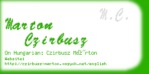 marton czirbusz business card